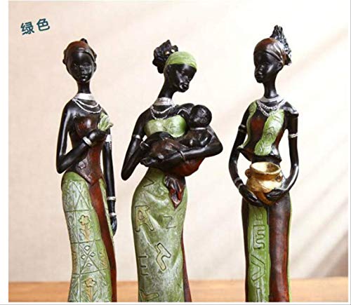 Decor Sculpture Figurine Indoor Outdoor Art 3Pcs/African Woman People Ornaments Home Decoration Accessories Craft Statue Novelty Gift #TOP1