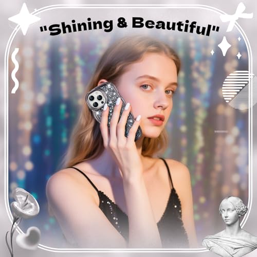 Coque iPhone 17 cadre ondulé galvanisé strass chic noir FABSPARK - 7