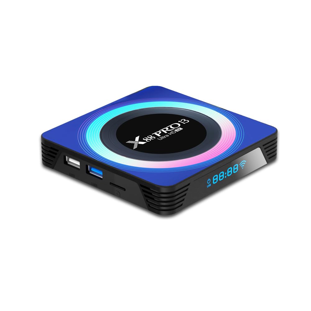 Android 13.0 TV Box,X88 Pro 13 Acrylic 4GB RAM 64GB ROM RK3528 Quad-Core WiFi6 Dual Band 2.4G/5.8G BT5.0 8K HDR10+ Ultra HD USB3.0 Smart Home Player