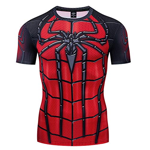 Spider-Man Compression Shirt Compression Men Short Sleeve Super Heroes Sport Fitness Gym T-Shirt