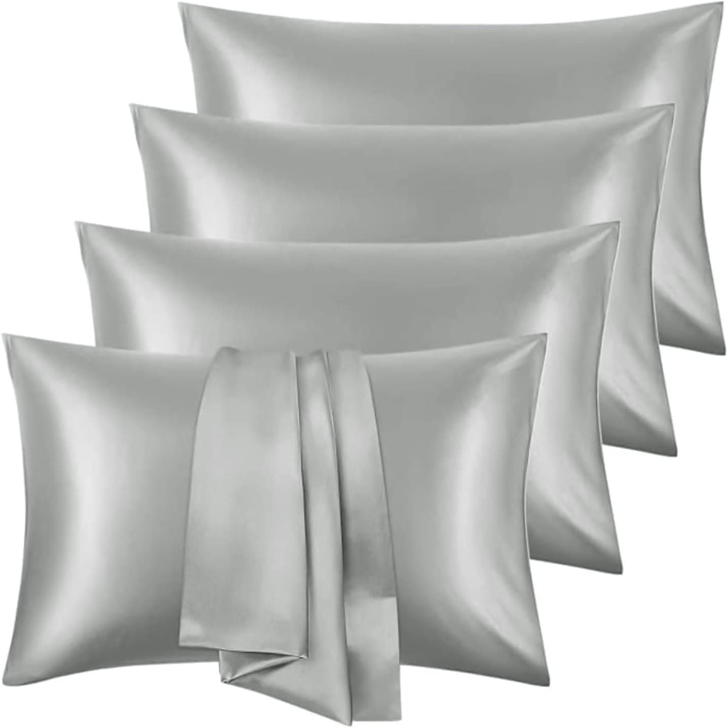 Aspire Homeware Grey Pillow Cases 12 Pack - Super Soft Satin Pillowcase Feels Like Silk Pillowcase - Silk Pillowcases For Hair And Skin Care (50X75cm)