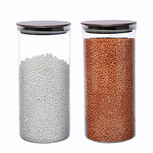 Cutting EDGE Round Glass Jar 1500ml for Kitchen, Dry Fruits, Snacks, Storage with Metallic Lid with Silicone Sealant Ring Inside (Set of 2) (B08V8YWRMZ) Amazon Price History, Amazon Price Tracker