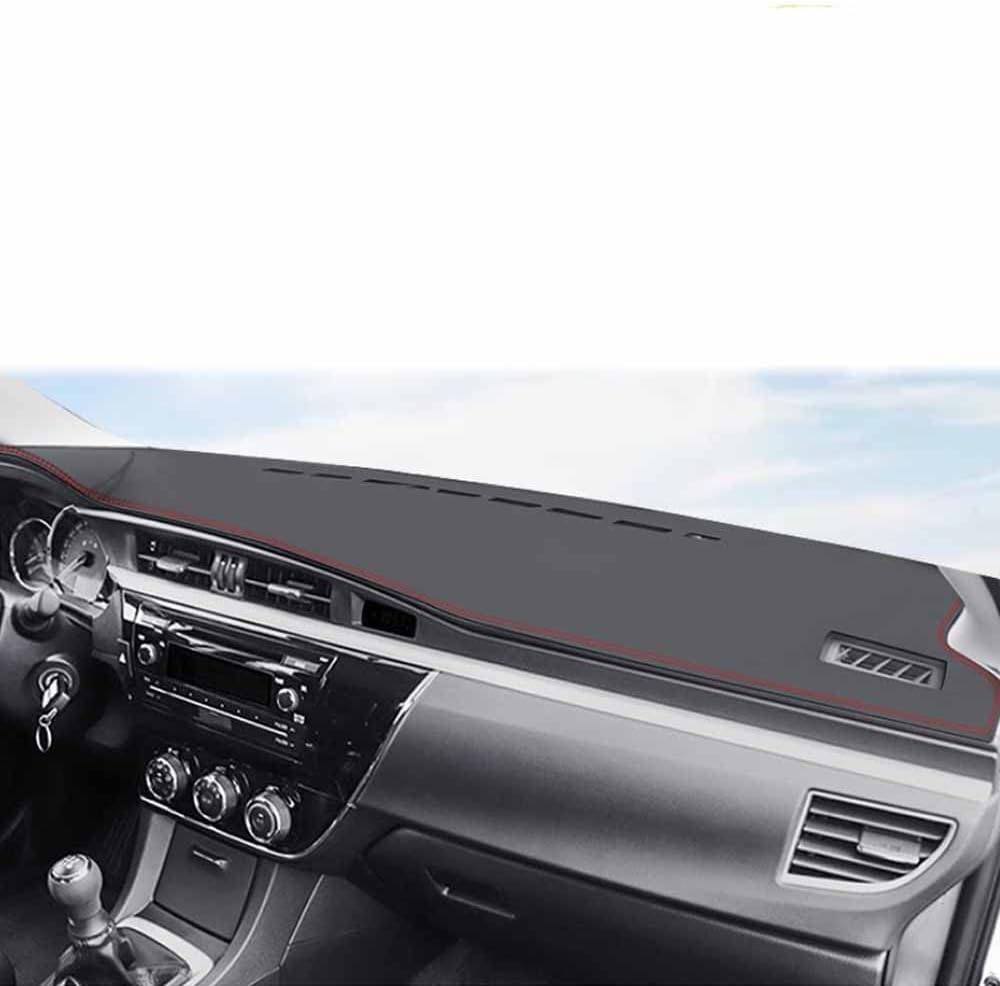 Rifoda for Toyota Corolla Dash Board Cover Mat Fit for Corolla 2018 2017 2016 2015 2014 Leather Material Dashboard Sunshade Cover pad Red Stitching