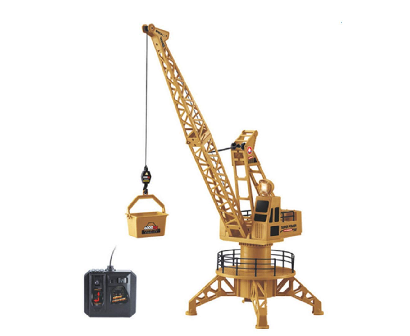 NC 6-channel Electric Crane Tower with Light Remote Control Crane Engineering Crane Model Toy