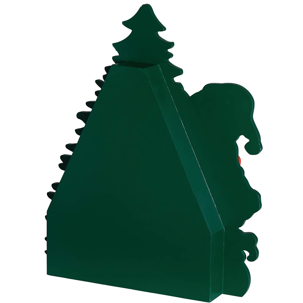 Bakaji - Calendario de Adviento de Navidad hecho de madera con 24 casillas numeradas para sorpresas, decoración navideña, hogar (Papá Noel con árbol)