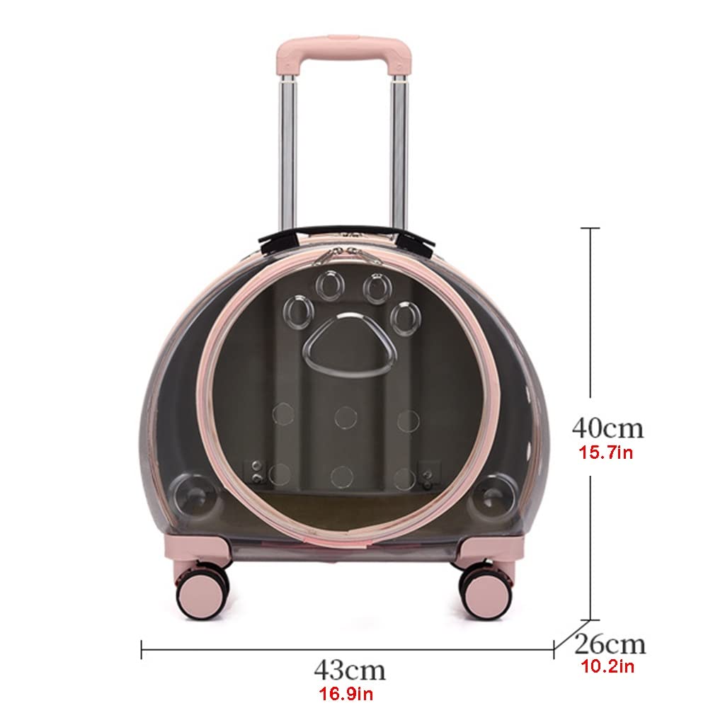 Pet Cat Backpack Carrier Wózek dla psa dla małych psów, oddychający plecak podróżny dla zwierząt z kółkami, wielofunkcyjny pojemnik do transportu psów i kotów Wózek dla zwierząt z dużą przestrzenią