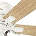 Hunter Fan Company, 54207, 52 inch Crestfield Fresh White Low Profile Ceiling Fan with LED Light Kit and Pull Chain
