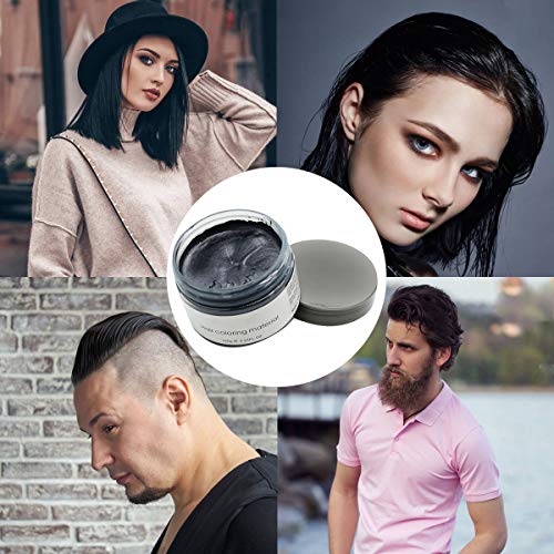 Permotary Hair Color Wax Styling Cream Mud, Temporary Hair Dye Wax Great For Party, Cosplay, Halloween,Fancy Dress, 4.23 Oz (Black) #TOP1