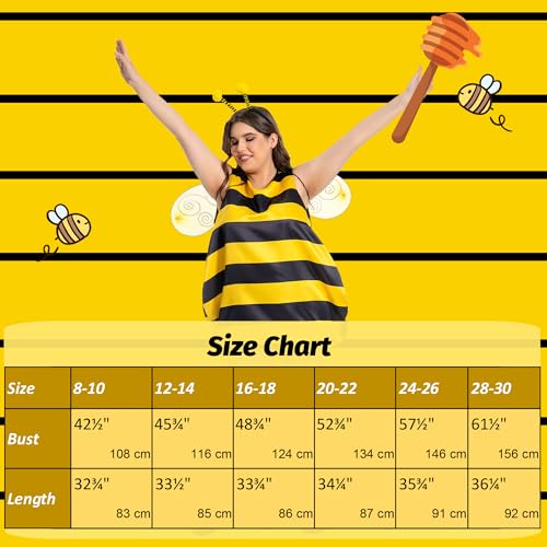 Seawhisper Bumble Bee Costume Bumblebee Adult Women Plus Size 20 22 thumb #5