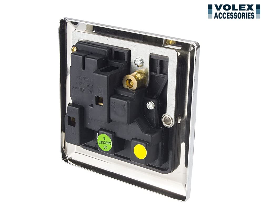 Volex 13A Single Switched Socket Double Pole 1 Gang Wall Socket in