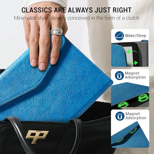 Image of CoBak Premium Case for Kindle Paperwhite & Kindle Colorsoft 7 inch & Hanvon with Hand Strap - Automatic Wake /Sleep, Stylish & Durable, Comfortable Reading & Protection, Compatible with iPhone Stand