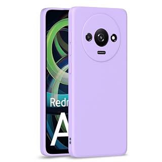 Pikkme Back Cover Camera Protection Shockproof Soft Matte Silicone Back Case for Redmi A3 (2024) / Redmi A3x / Poco C61 (Purple)