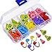 Produktbild Cikuso 60 Stück Gestrickte Hkel Stich Kenn Zeichen Gemischte Farbe Und 20 Stück Strick Nadel Spitzen Schutz/Stopper In 2 Gren