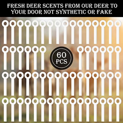 Deer Urine Wick White Hunting Scent Buck Attractant Wicks For Hunting Doe Estrus Wicks Scent Absorbing Wick For Hunting Whitetail Deer Scent Drags (60 Pcs) #TOP2