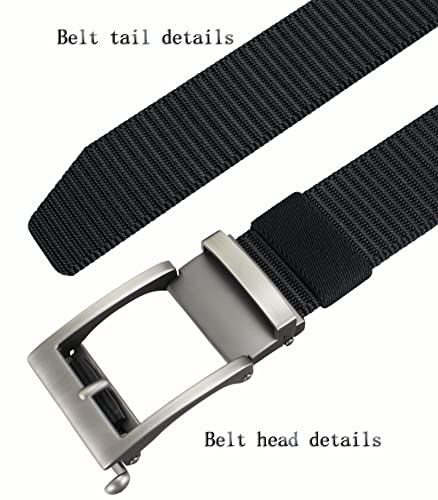 Mens Webbing Nylon Belt Adjustable Slide no Ratchet Golf Click Belts for Men2