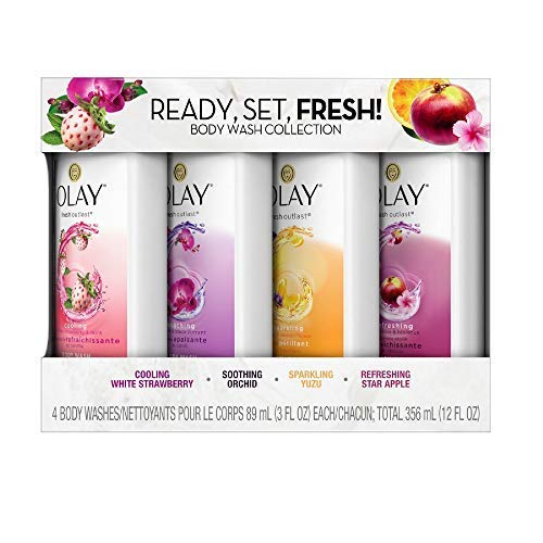 Olay Fresh Outlast Body Wash Sampler Pack - 4 Body Washes, 3 FL OZ Each, 12 FL OZ Total