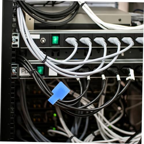 KALLORY 50 piezas Cord Wraps Organizador de cables para escritorio con adhesivo, clips para cables para gestión de cableado miniatura 5