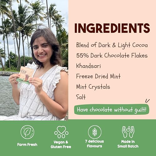 Image of Tiggle 55% Dark Mint Iced /Cold Chocolate Mix Summer Special - 6 Sachets | Refreshing Mint Dark Chocolate Powder for Milkshake | Chocolatey, Cool & Smooth | No Refined Sugar | Ready in 10 Seconds | Enjoy Chilled