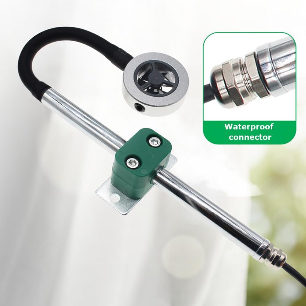 RS485 Wind Speed Sensor High-Precision Micro Adjustable Impeller Anemometer Wind Velocity Gauge with High Sensitivity 0-30m/s（0-10V, 0-30m-s）