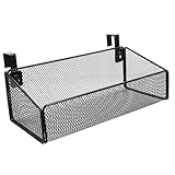 DECHOUS　ベッドサイド　収納かご　収納バスケット　ベッドサイドポケット　フック付きかご　収納ラック　ベッドサイドハンギングバスケット　吊り下げ　メタルメッシュバスケット　小物入れ　小物収納　キッチン　部屋　家の装飾 (ブラック)
