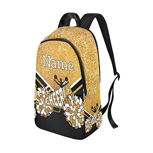 Personalized Cheerleader Cheer Gold Print Backpack with Name Custom Travel Daypack Bag for Man Woman Gifts2