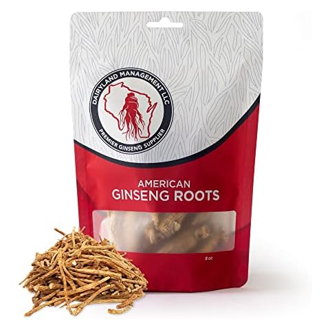 Dairyland American Ginseng Roots Prongs - 8 oz Pack of Wisconsin Ginseng Root - Authentic American Ginseng Prong - Non-GMO, Gluten Free Whole Ginseng - Use This Herbal Supplement in Soup, Tea, Congee Cover