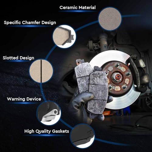 Front & Rear Semi-Metallic Brake Pads 8PCS