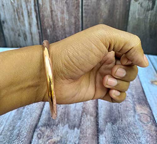 Shinde Exports THICKCOPPER2-12 Heavy Pure Copper Bracelet/Kada 80Gm Brown For Men And Women Natural Handmade Cuff/Kada Bangle From India thumb #1