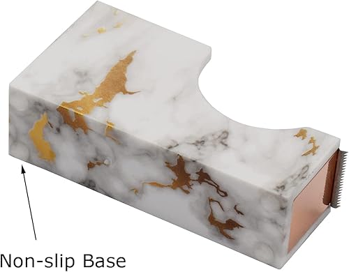 Miniatura 8 de Enyuwlcm Dispensador de cinta acrílica para escritorio, resistente, lindo dispensador de cinta con base antideslizante, adecuado para cinta de