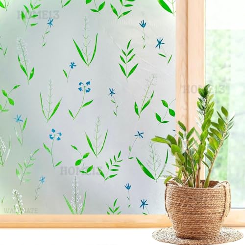Image of HOME13 Frosted Window Film Decorative Static Cling Window Film Window Clings Privacy Non-Adhesive Frosted Glass Film for Living Home 12x38