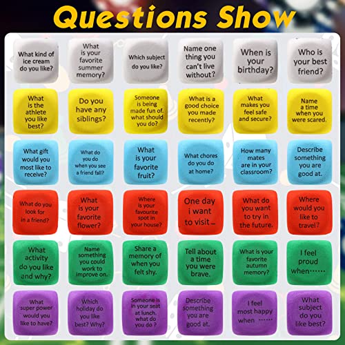 12 Pcs Learning Conversation Cubes, Social Emotional Learning Activities Foam Cube For Classroom School Teacher Party Game Supplies #TOP1