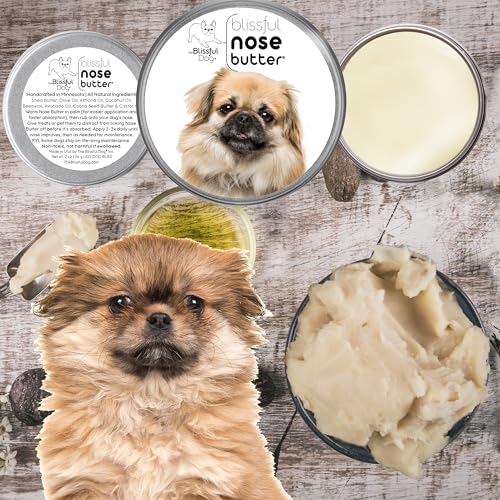 Image of The Blissful Dog Tibetan Spaniel Nose Butter for Dry, Cracked Skin, Lick-Safe Dog Nose Balm with Moisturizing Shea Butter, Almond, Olive, and Essential Oils, Pet Supplies, Uncented, 8 oz.