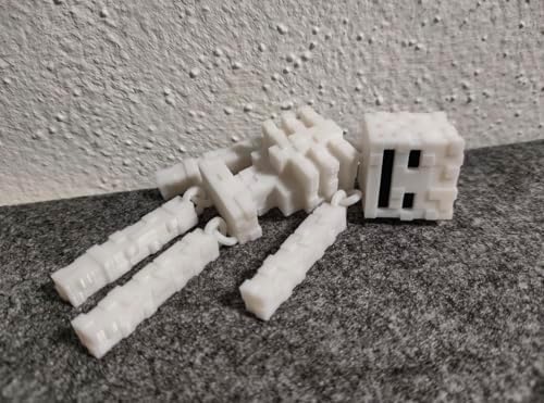 FlexiLab Creative 3D İskelet Figürlü Anahtarlık – Piksel Stil, Blok Görünümlü Oyuncu Aksesuarı, Çanta ve Anahtar Uyumlu - Görsel 4