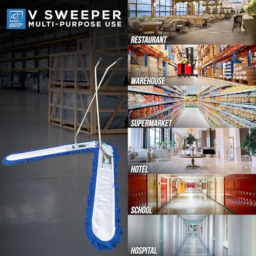 100cm V-Shaped Scissor Sweeper Mop – Hard Floor Cleaner with Washable Industrial Mop Head for Efficient Dust Pickup – Commercial Sweeping Broom for Warehouse Cleaning 4 100cm V-Shaped Scissor Sweeper Mop – Hard Floor Cleaner with Washable Industrial Mop Head for Efficient Dust Pickup – Commercial Sweeping Broom for Warehouse Cleaning - Image 4