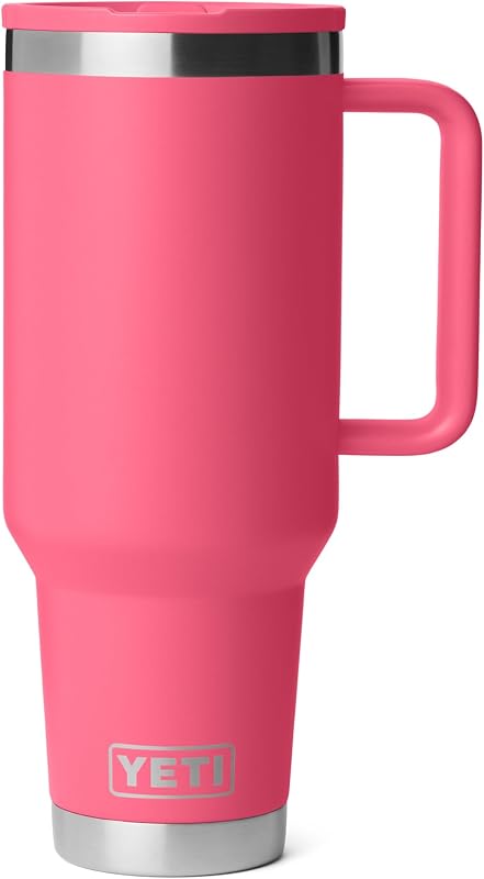 Rambler 40 oz Travel Mug with Flip Straw Lid – Stainless Steel, Vacuum Insulated, Leakproof, Cup Holder Friendly, Tropical Pink