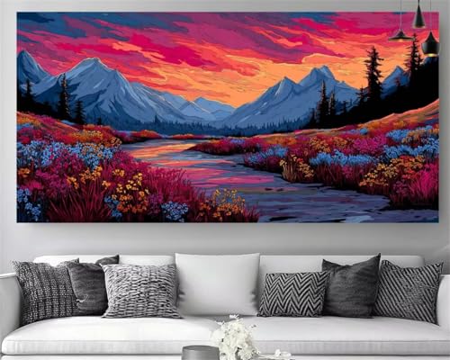 Diamond Painting Forêt 60x120 cm | Grande Peinture Diamant Montagne 5D