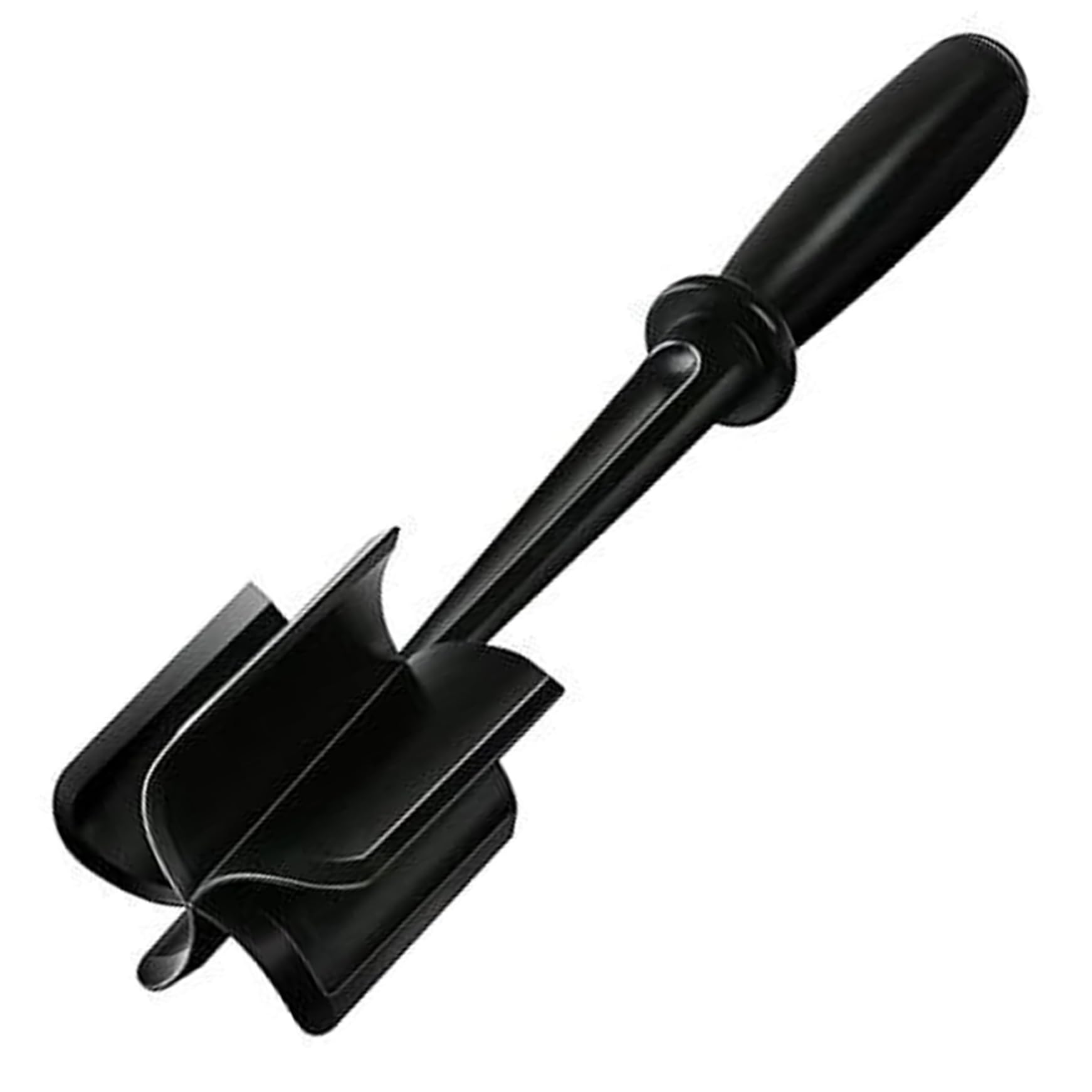 fkngcp Meat Spatula Chopper Heat Resistant Meat Masher with 5 Curved Blades Chopper Food Grade Ground Smasher Non-Stick Separator Tool for, potatoes, tomatoes Black