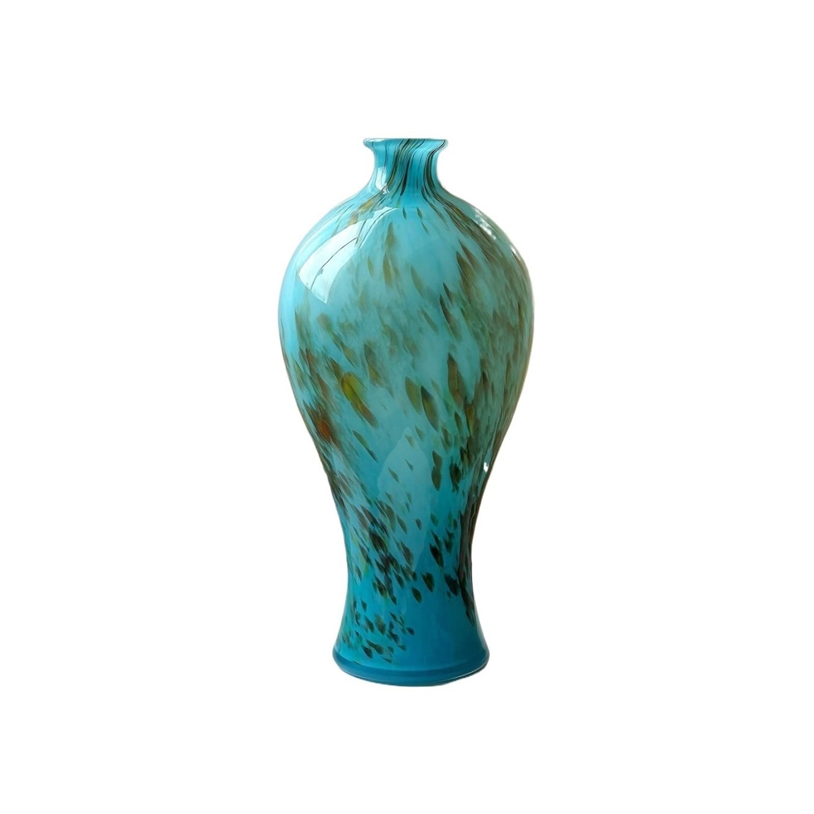 guiling-1986 Vases Decor Modern Art Blue Glass Vase Simple Home Decoration Ornament Flower Planter Flower Vases