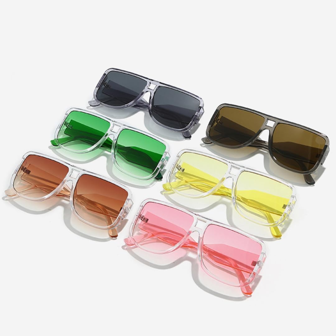 Retro Double Bridges Big Frame Sunglasses Women Uv400 Fashion Gradient Shades Men Trending Punk Sun Glasses image 2