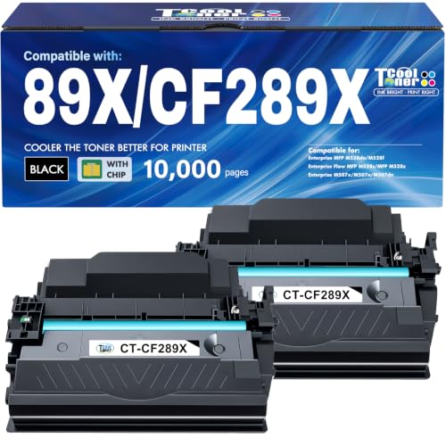 Image of 89X 89A Black Toner Cartridge for HP LaserJet CF289X CF289A M507 2 Pack