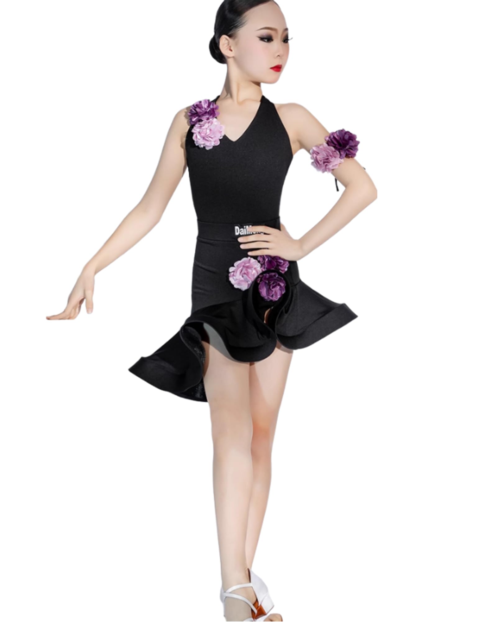 Vestido de Baile Latino para niñas, Vestidos de Baile de salón, Vestido de práctica de Rumba, cha cha Samba, Falda de competición para Fiestas Latinas