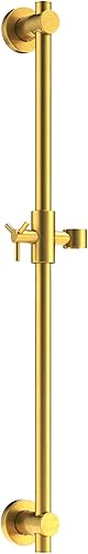 HammerHead Showers Barra deslizante de ducha de metal sólido de 27.5 pulgadas para cabezales de ducha de mano, oro cepillado, cabezal de ducha de