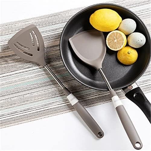 Küchenutensilien Set, Küchenhelfer Set, Grau Kochen Geschirr Werkzeug Silikon Utensilien Set Multifunktionsgriff Antihaft-Spachtel Schöpfkelle Schneebesen Schaufel