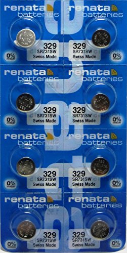 8 Pcs Mercury Free Silver Oxide 329 Batteries By Renata