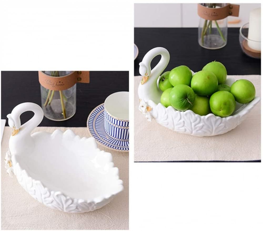 Dekoracja biurka łabędź ceramiczny talerz na owoce salon stolik kawowy dekoracja biurka kreatywne przekąski suszone owoce talerz dekoracja domu