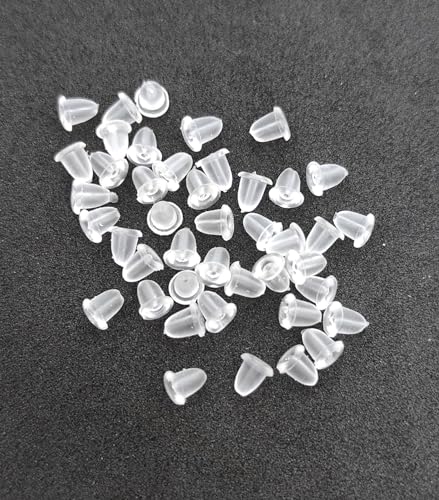 Image of Small Earring Back Stopper (200 Pcs) - Secure Earring Backs for Studs, Earrings Back Stopper, Silicone Earring Back Stopper, Earring Safety Backs & Ear Lobe Support