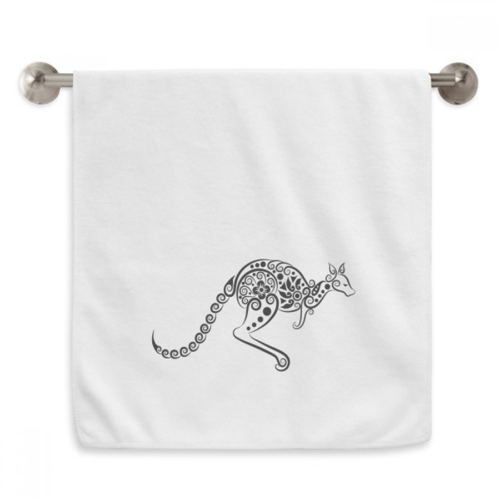 Serviette blanche imprimée kangourou australien 13x29 pouces pour visage