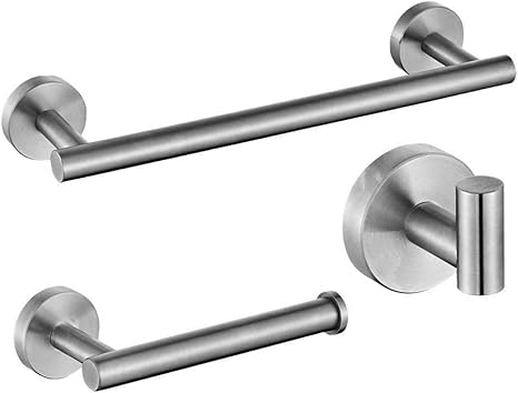 Estante de Toallas, Acero Inoxidable Juego de Toalleros Juego de Accesorios de baño Set Incluyendo toallero de Barra, toallero, Gancho, Tejido ...