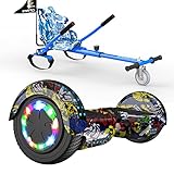 SOUTHERN WOLF Hoverboards Go Kart, Hoverboard con Silla, Luces LED de Rueda de Colores incorporadas y Bluetooth, Scooter eléctrico autoequilibrado de Motor de 2x350W, Regalos para niños