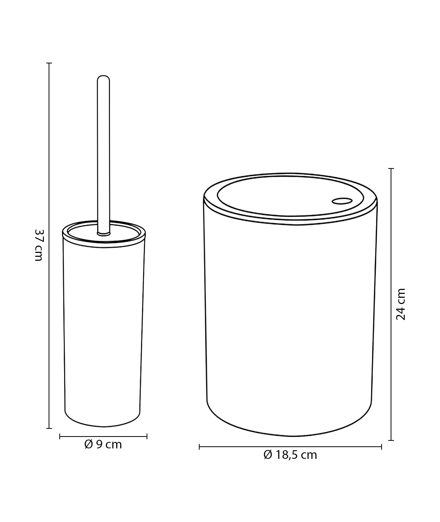 Set Completo Accessori Bagno 5 Pezzi Design Moderno In Plastica Incluso Cestino Pattumiera,Dispenser Sapone Portascopino Con Scopino Incluso,PortaSaponetta,Porta Spazzolini - Grigio